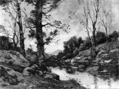 View near Hérisson — Henri-Joseph Harpignies (1875) — oil on canvas, Walters Art Museum, Baltimore