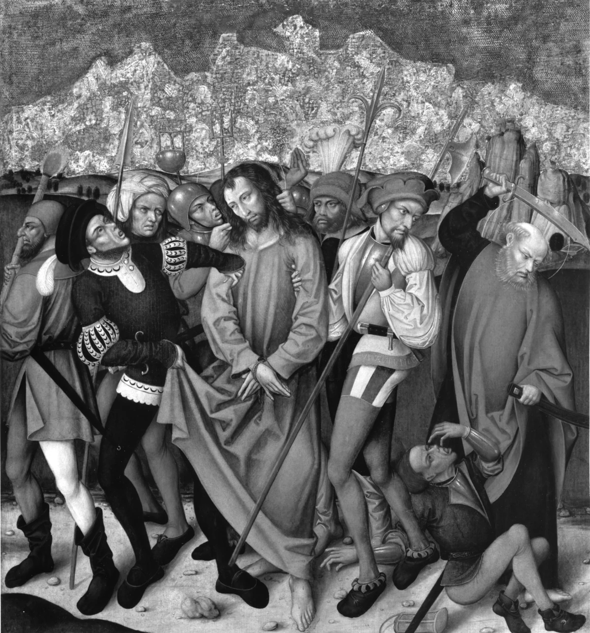 Retable de la Passion du Christ : Arrestation du Christ — Russian (1468) — oil on panel, Walters Art Museum, Baltimore