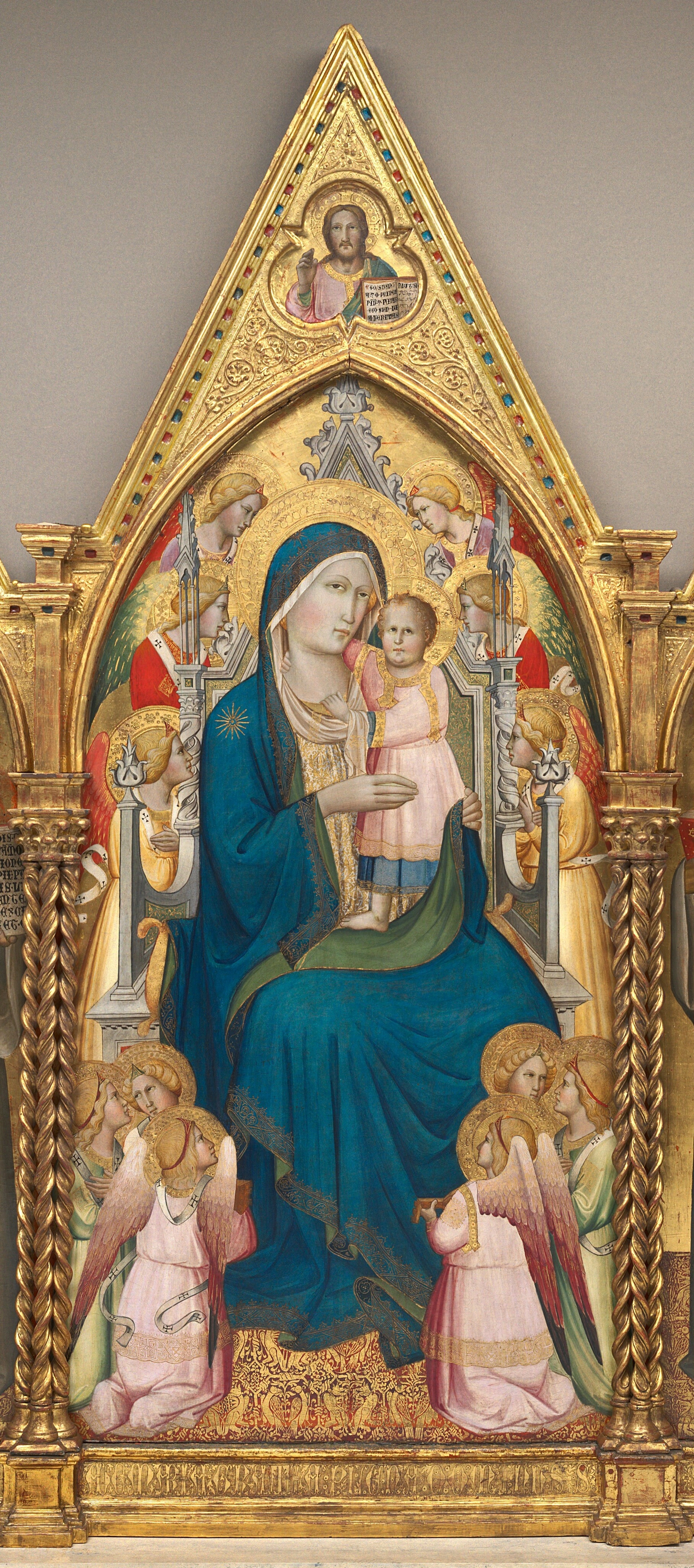La Vierge à l'Enfant en trône avec douze anges, et avec le Christ bénissant [panneau central]