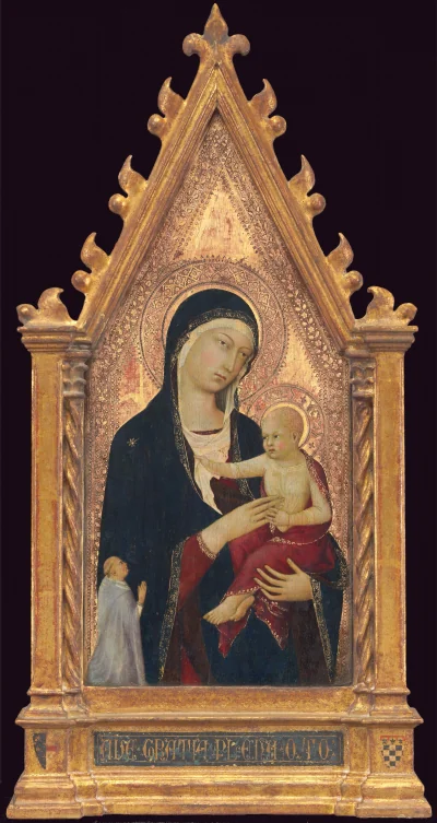 La Vierge à l'Enfant avec donateur — Lippo Memmi (1325) — tempera on panel, National Gallery of Art, Washington