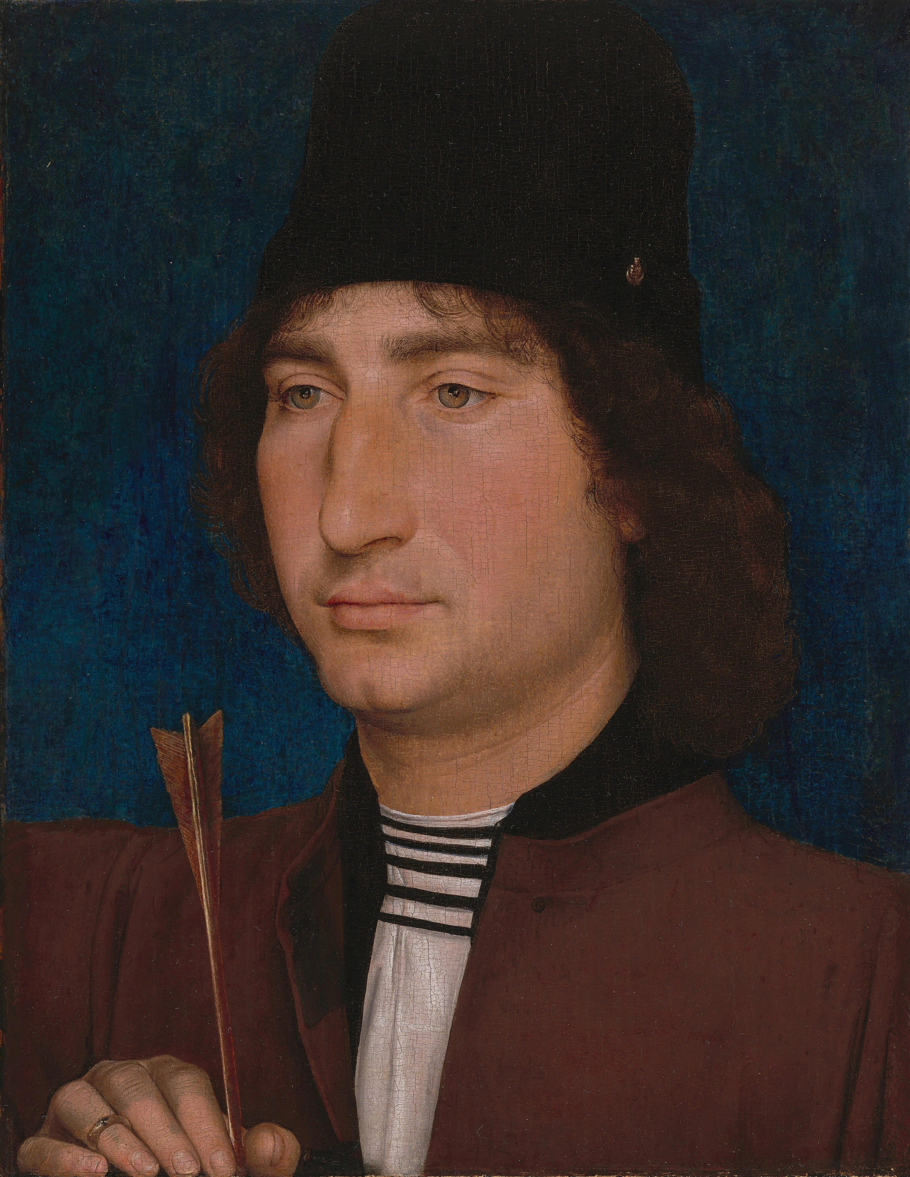 Portrait d'un homme avec une flèche