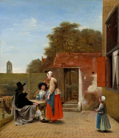 Une cour hollandaise — Pieter de Hooch (1658) — oil on canvas, National Gallery of Art, Washington