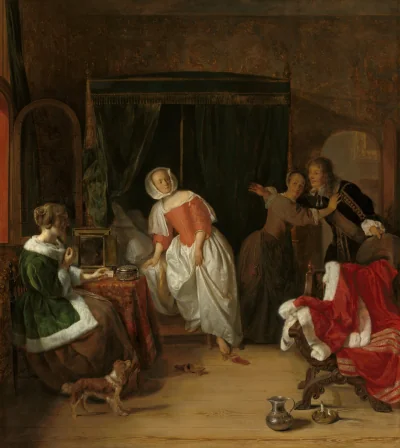L'Intrus — Gabriel Metsu (1660) — oil on panel, National Gallery of Art, Washington