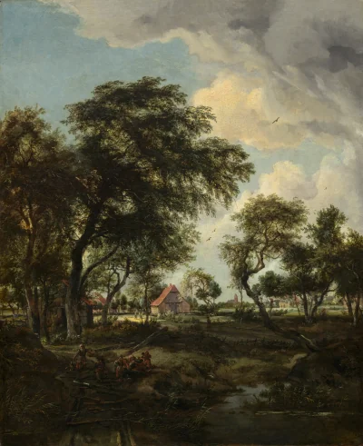 Une ferme au soleil — Meindert Hobbema (1668) — oil on canvas, National Gallery of Art, Washington