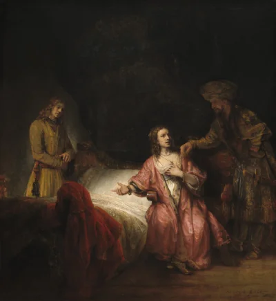 Joseph Accusé par la Femme de Putiphar — Rembrandt Workshop (1655) — oil on canvas transferred to canvas, National Gallery of Art, Washington