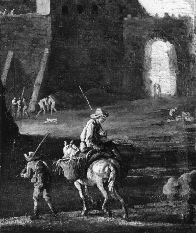 Figures sous les remparts d'une ville — Italian (1601) — oil on canvas, Walters Art Museum, Baltimore
