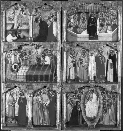 Scènes du Nouveau Testament et apocryphes avec saints — Simone dei Crocifissi (1360) — tempera and gold leaf on panel, Walters Art Museum, Baltimore