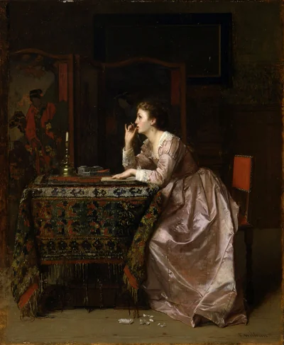La Réponse importante — Florent Willems (1801) — oil on panel, Walters Art Museum, Baltimore