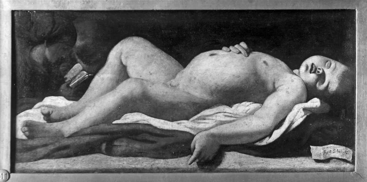 L'Enfant Jésus endormi — Bartolomeo Schedoni (1588) — oil on wood (walnut) panel, Walters Art Museum, Baltimore
