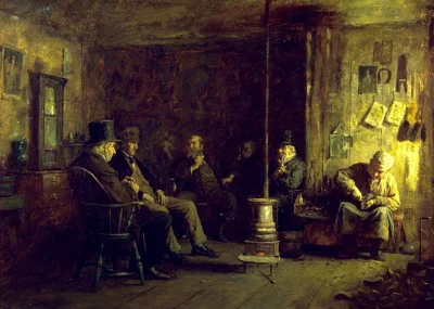 L'École de philosophie de Nantucket — Eastman Johnson (1887) — oil on panel, Walters Art Museum, Baltimore