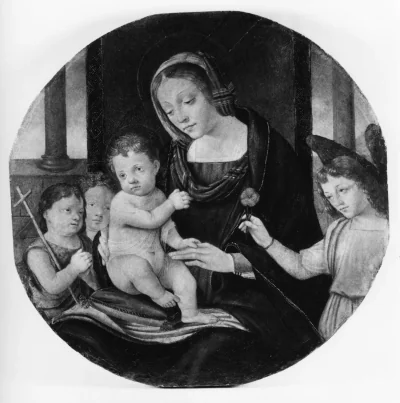 La Vierge à l'Enfant avec le jeune saint Jean et deux anges — Raffaello Botticini (1493) — oil on wood panel, Walters Art Museum, Baltimore