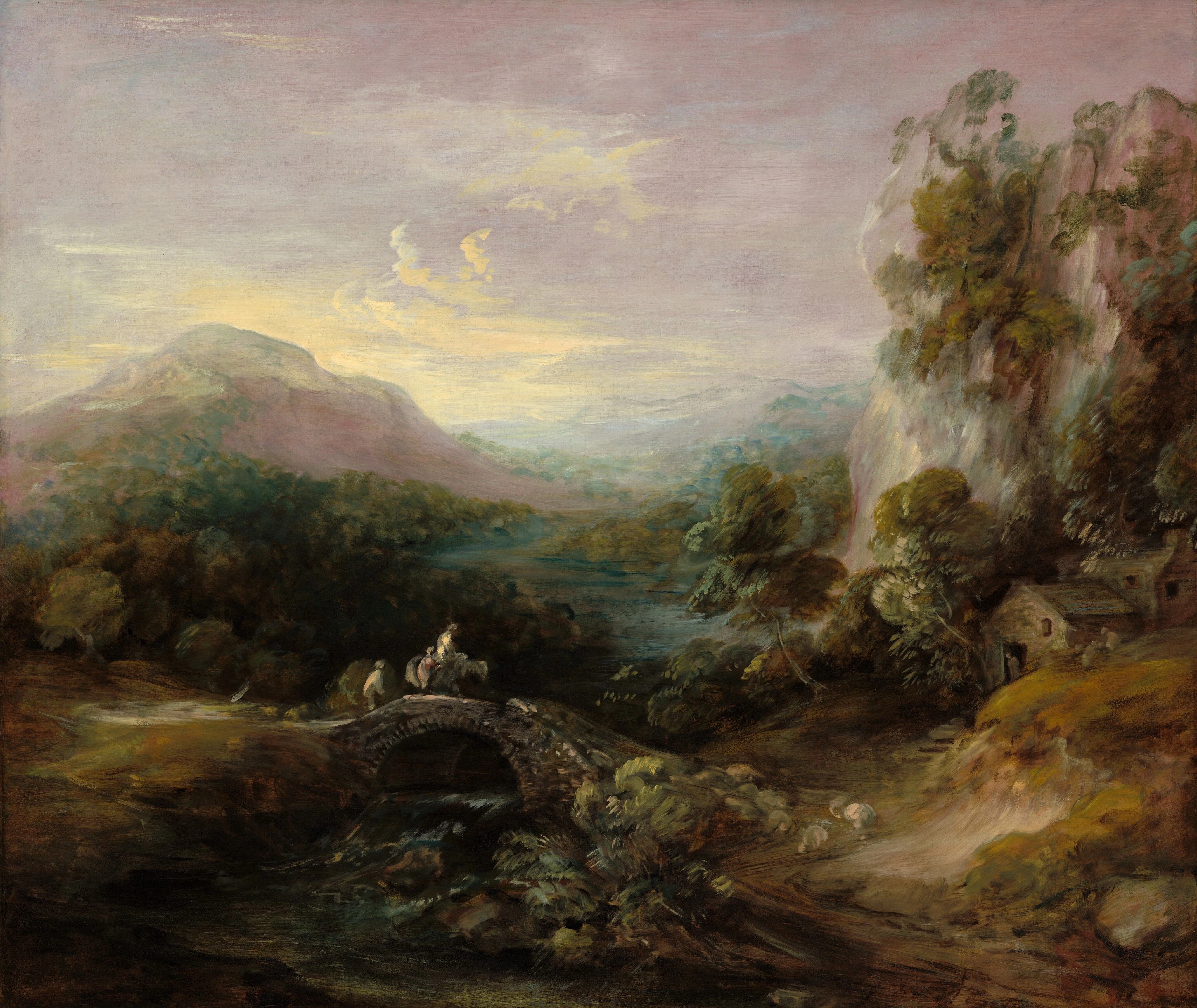 Paysage de montagne avec pont