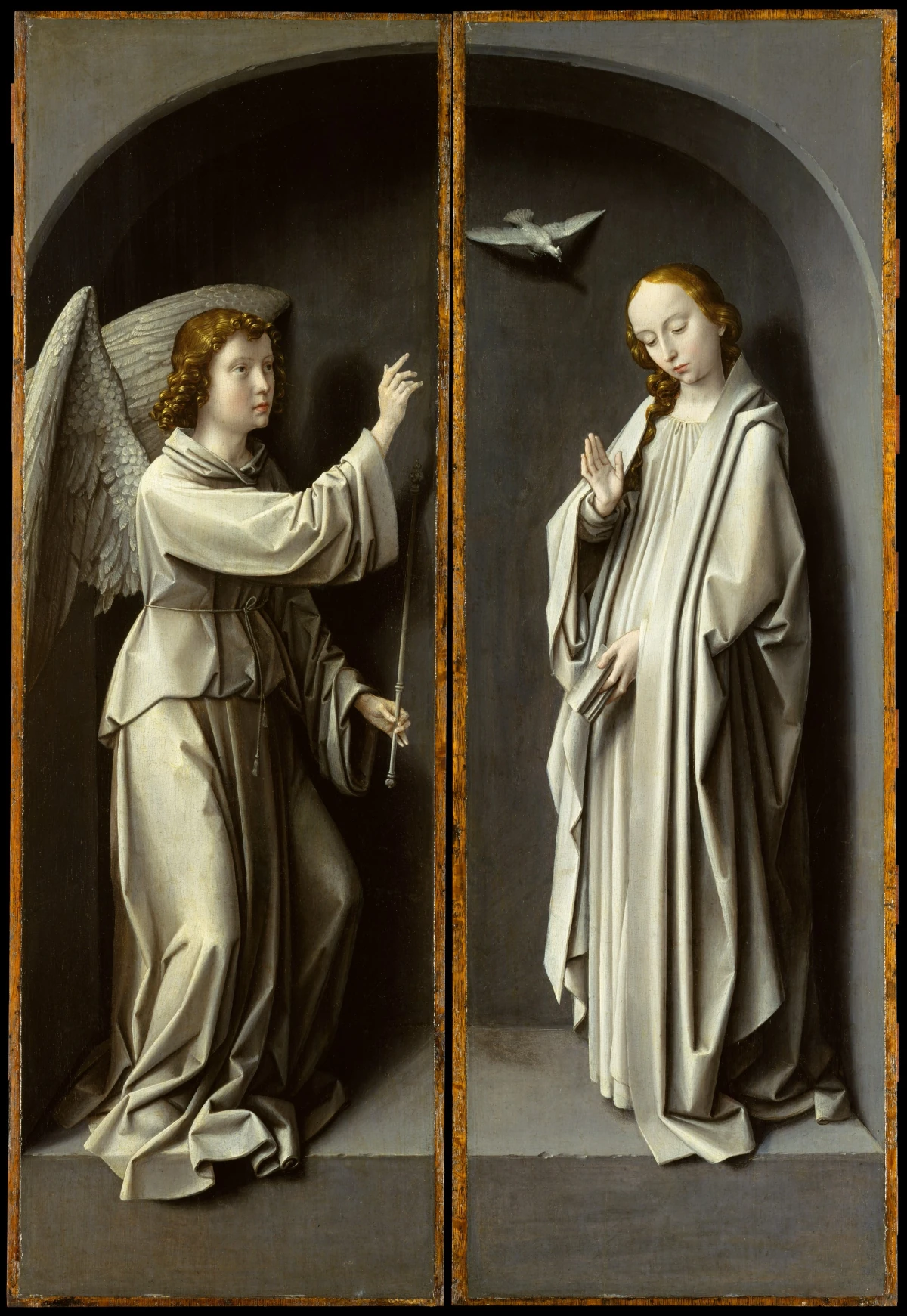 Archange Gabriel ; La Vierge Annonciée — Gerard David (1507) — Oil on oak panel, Metropolitan Museum of Art, New York, NY