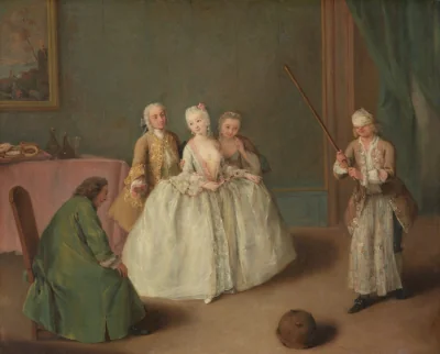 Le Jeu de la marmite — Pietro Longhi (1744) — oil on canvas, National Gallery of Art, Washington