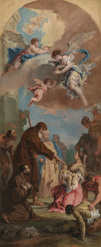 Un miracle de saint François de Paule — Sebastiano Ricci (1733) — oil on canvas, National Gallery of Art, Washington
