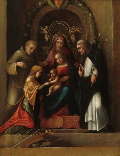 Le Mariage mystique de sainte Catherine — Correggio (1510) — oil on panel, National Gallery of Art, Washington