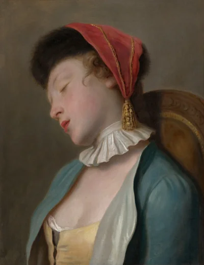 Une jeune fille endormie — Pietro Rotari (1760) — oil on canvas, National Gallery of Art, Washington