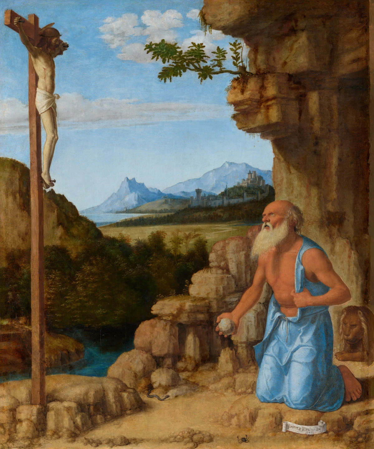 Saint Jerome in the Wilderness — Cima da Conegliano (1500) — oil on panel transferred to canvas, National Gallery of Art, Washington