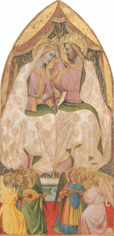 Le Couronnement de la Vierge avec six anges — Agnolo Gaddi (1390) — tempera on panel, National Gallery of Art, Washington