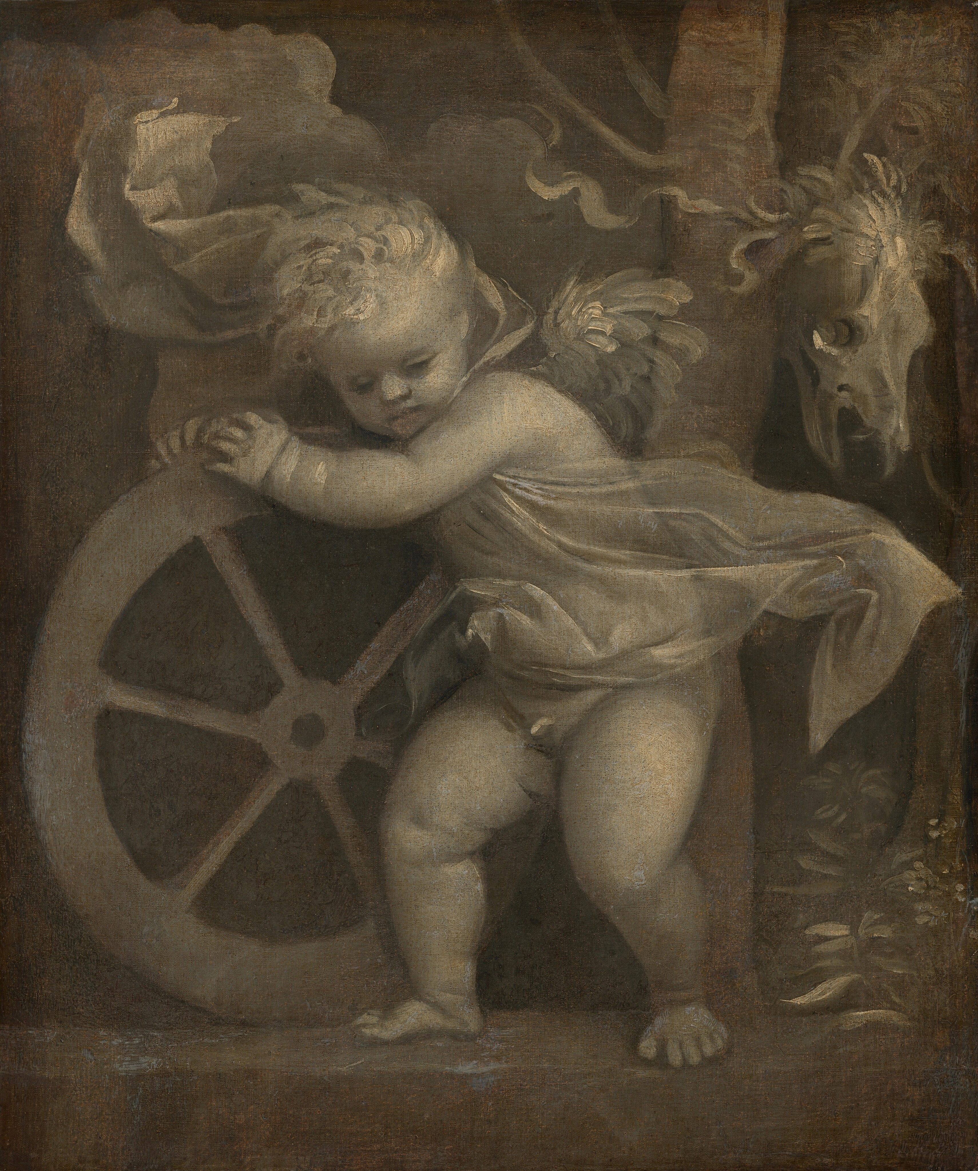 Cupidon avec la roue du temps