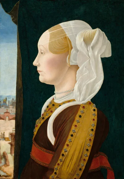 Ginevra Bentivoglio — Ercole de’ Roberti (1474) — tempera on poplar panel, National Gallery of Art, Washington