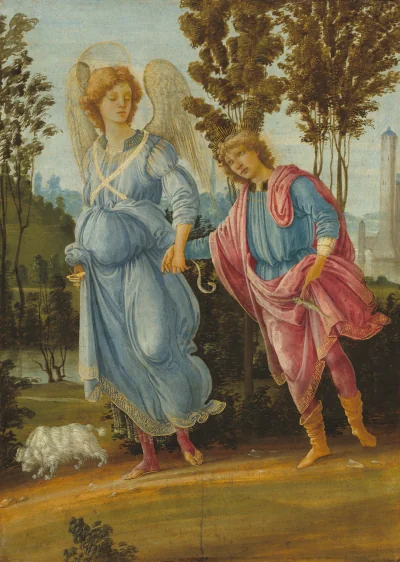 Tobias et l'Ange — Filippino Lippi (1475) — oil and tempera on poplar panel, National Gallery of Art, Washington