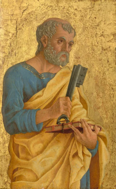 Saint Pierre — Marco Zoppo (1468) — tempera on poplar panel, National Gallery of Art, Washington