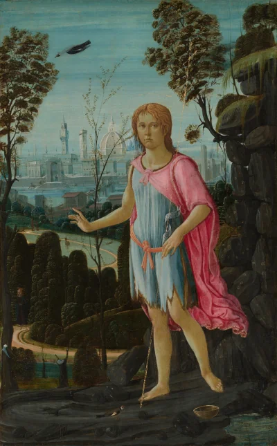Saint Jean-Baptiste — Jacopo del Sellaio (1480) — oil on poplar panel, National Gallery of Art, Washington