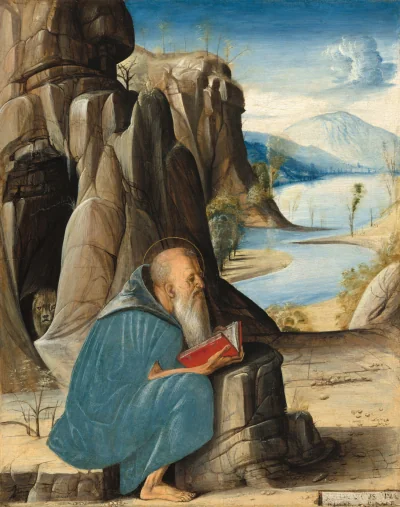 Saint Jérôme lisant — Alvise Vivarini (1476) — tempera on panel, National Gallery of Art, Washington