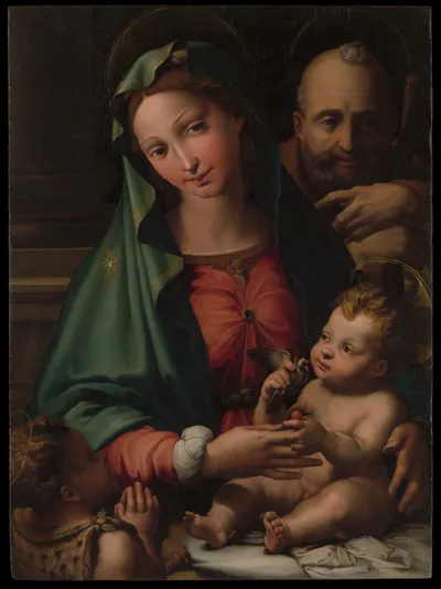 The Holy Family with the Infant Saint John the Baptist — Perino del Vaga (1524) — Oil on wood, Metropolitan Museum of Art, New York, NY