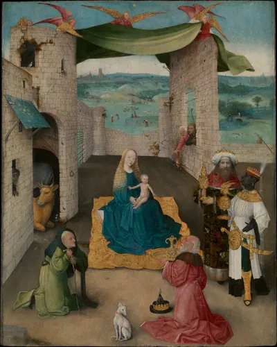 The Adoration of the Magi — Hieronymus Bosch (1470) — Oil and gold on oak, Metropolitan Museum of Art, New York, NY