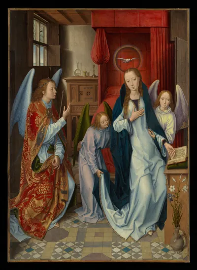 The Annunciation — Hans Memling (1480) — Oil on panel, transferred to canvas, Metropolitan Museum of Art, New York, NY