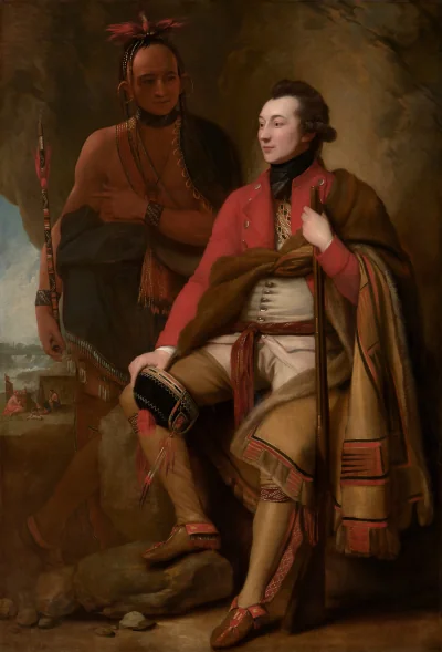 Le colonel Guy Johnson et Karonghyontye (capitaine David Hill) — Benjamin West (1776) — oil on canvas, National Gallery of Art, Washington