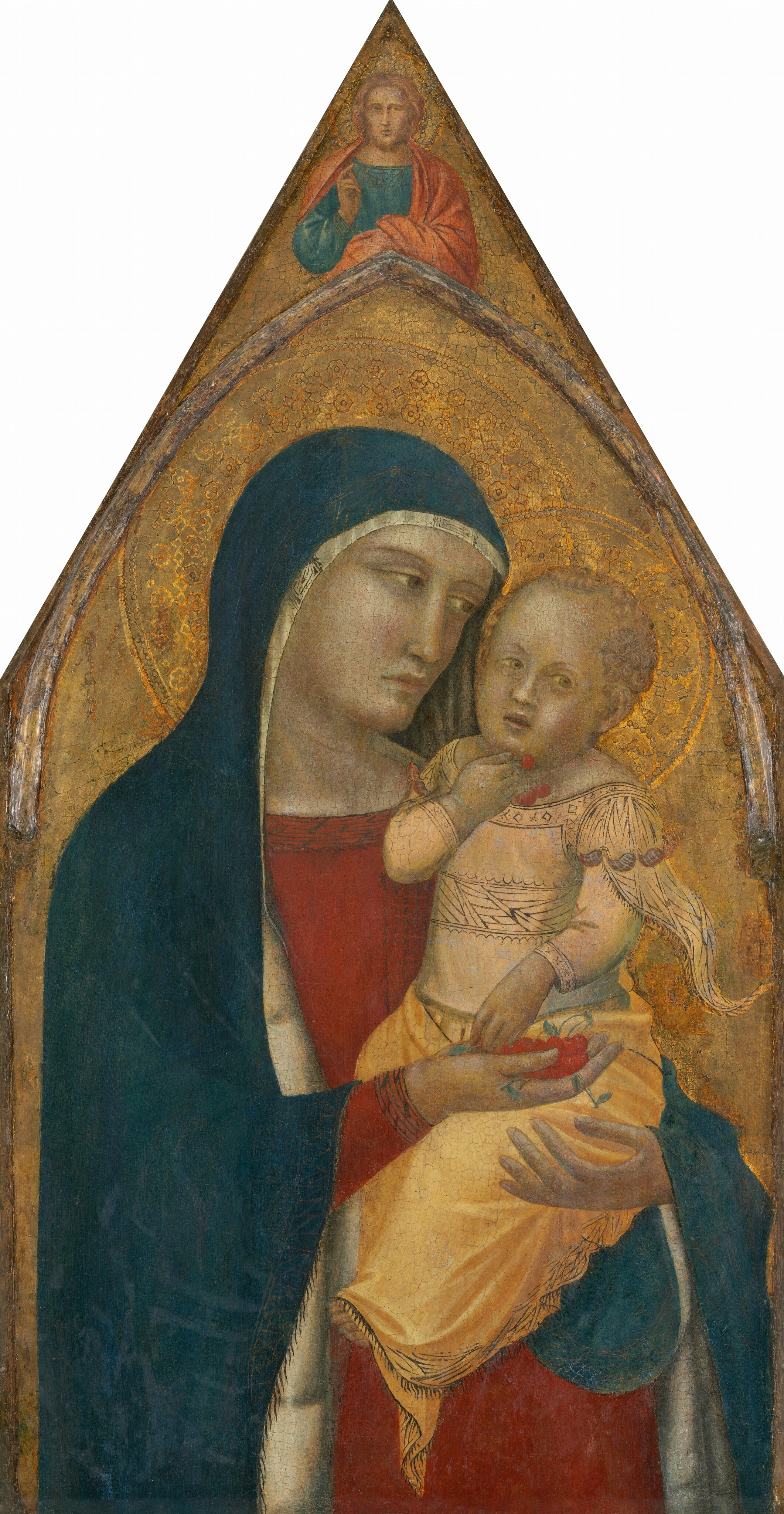La Vierge à l'Enfant, avec le Christ bénissant [panneau central]