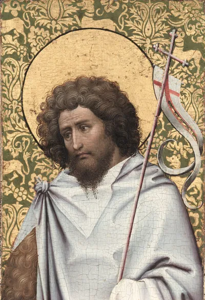 John the Baptist — Robert Campin (1410) — oil on oak panel, Cleveland Museum of Art