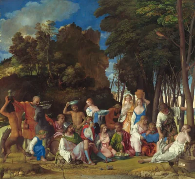 Le Festin des Dieux — Giovanni Bellini and Titian (1514) — oil on canvas, National Gallery of Art, Washington