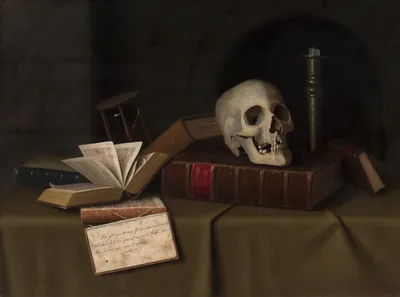 Memento Mori, "To This Favour" — William Michael Harnett (1879) — oil on canvas, Cleveland Museum of Art