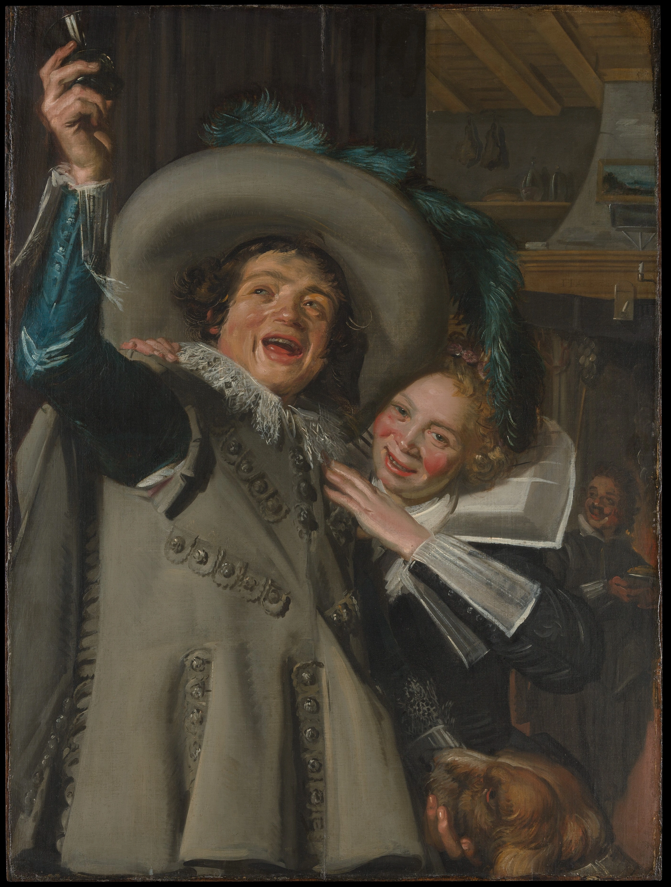 Jeune homme et femme dans une auberge