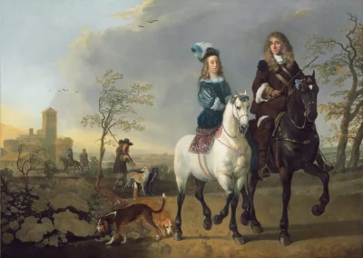 Dame et Gentilhomme à Cheval — Aelbert Cuyp (1655) — oil on canvas, National Gallery of Art, Washington