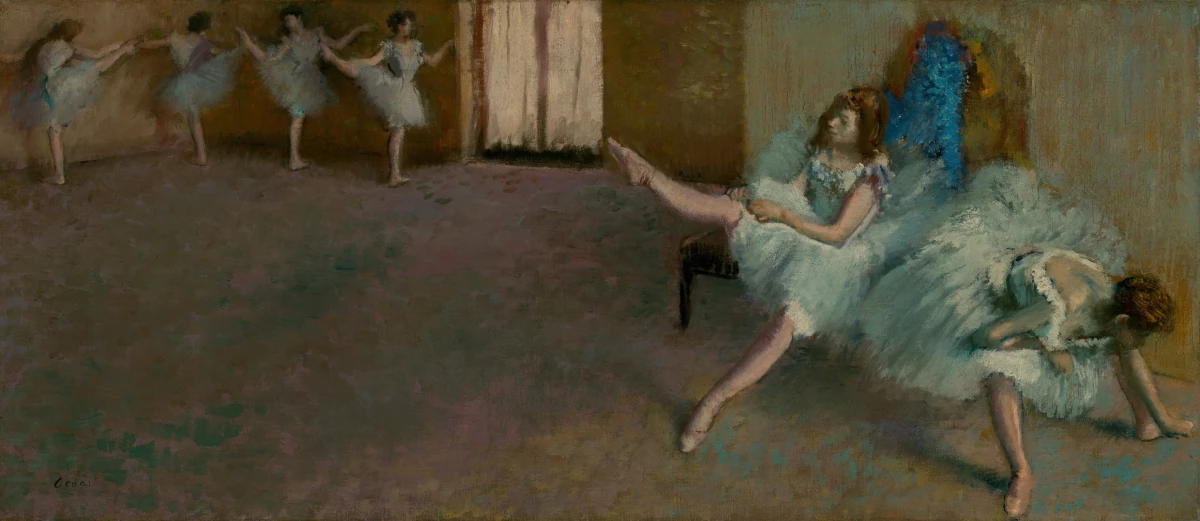 Before the Ballet — Edgar Degas (1890) — oil on canvas, National Gallery of Art, Washington