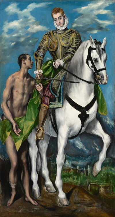 Saint Martin et le mendiant — El Greco (1597) — oil on canvas, National Gallery of Art, Washington
