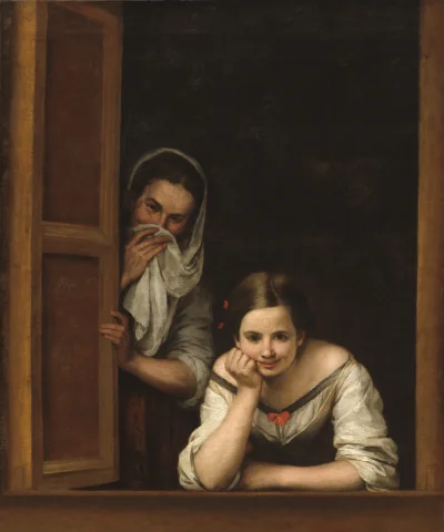 Deux Femmes à une Fenêtre — Bartolomé Estebán Murillo (1655) — oil on canvas, National Gallery of Art, Washington