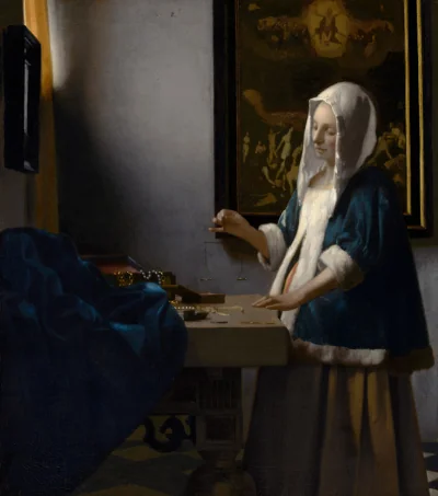 La Femme à la balance — Johannes Vermeer (1664) — oil on canvas, National Gallery of Art, Washington