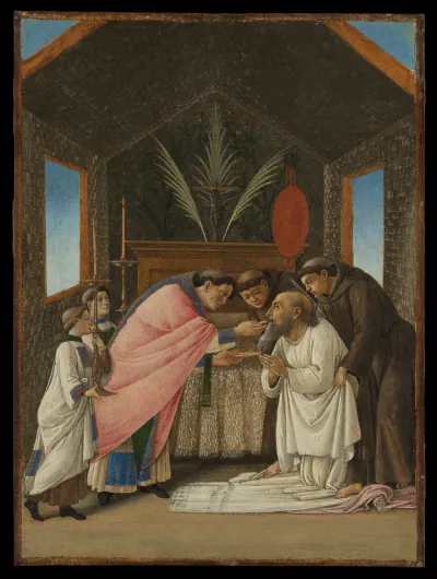 La Dernière Communion de saint Jérôme — Sandro Botticelli (1490) — Tempera and gold on wood, Metropolitan Museum of Art, New York, NY