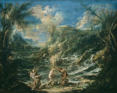 Le Baptême du Christ — Alessandro Magnasco (1740) — oil on canvas, National Gallery of Art, Washington