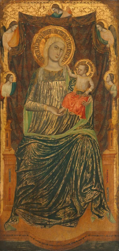 La Vierge à l'Enfant avec cinq anges — Giovanni Baronzio (1335) — tempera on panel, National Gallery of Art, Washington
