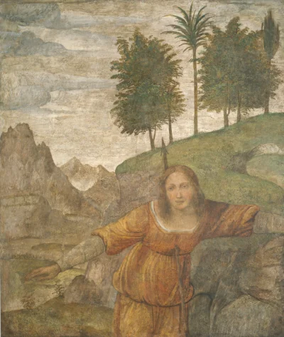 Procris transpercée par le javelot de Céphale — Bernardino Luini (1520) — fresco, National Gallery of Art, Washington