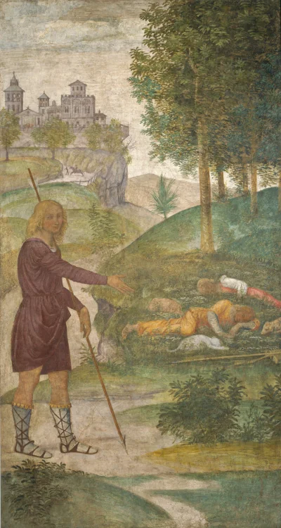 Céphale et les nymphes — Bernardino Luini (1520) — fresco, National Gallery of Art, Washington