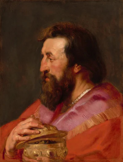 Tête de l'un des Trois Rois : Melchior, le Roi Assyrien — Sir Peter Paul Rubens and Studio (1618) — oil on panel transferred to canvas, National Gallery of Art, Washington