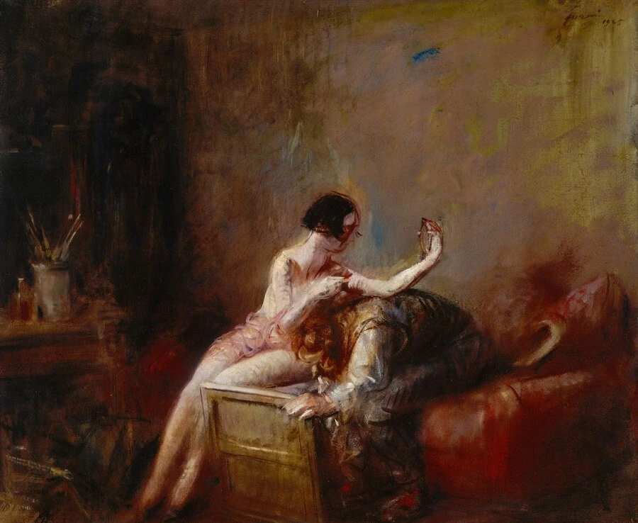 Artist and Model — Jean-Louis Forain (1925) — oil on canvas, National Gallery of Art, Washington
